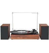 Vintage Record Player with External Speakers Belt-Drive Turntable for Vinyl Records Dual Stereo S...