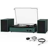 Record Player for Vinyl with External Speakers, USB Encoding, 33 45 78 RPM Vintage Bluetooth Belt...