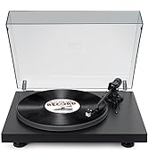 Vinyl Record Player with Bluetooth Output,Belt-Drive Turntable with USB Recording Magnetic Cartri...