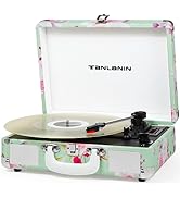 Vinyl Record Player Bluetooth Vintage 3-Speed Portable Suitcase Turntables with Built-in Speakers...