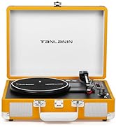 Vinyl Record Player Vintage 3-Speed Bluetooth Suitcase Portable Turntables with Built-in Speakers...