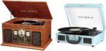 Victrola Nostalgic 6-in-1 Bluetooth Record Player & Multimedia Center with Built-in Speakers - 3-Speed Turntable, CD & Cassette Player, FM Radio | Wireless Music Streaming | Mahogany