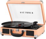 Victrola Vintage 3-Speed Bluetooth Portable Suitcase Record Player with Built-in Speakers | Upgraded Turntable Audio Sound| Includes Extra Stylus | Turquoise, Model Number: VSC-550BT-TQ