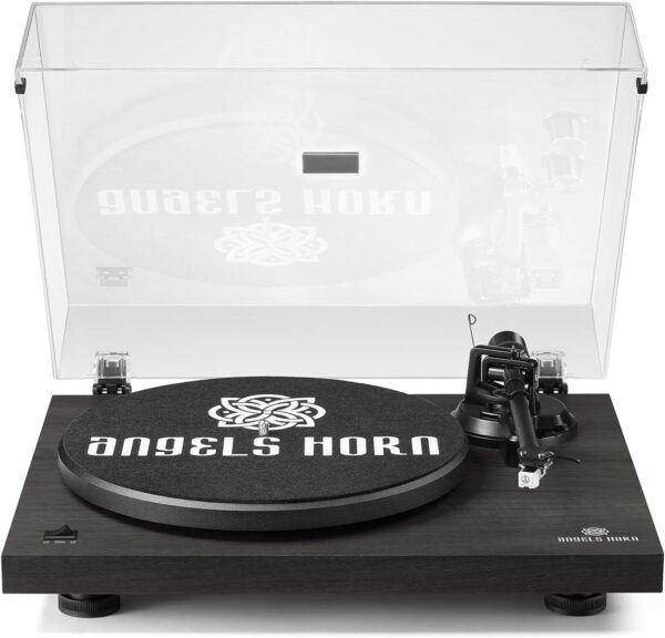 ANGELS HORN Turntable, Vinyl Record Player, Built-in Phono Preamp, Belt Drive 2-Speed, Adjustable Counterweight, AT-3600L (Upgraded Bluetooth Version)