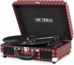 Victrola Vintage 3-Speed Bluetooth Portable Suitcase Record Player with Built-in Speakers | Upgraded Turntable Audio Sound| Includes Extra Stylus | Turquoise, Model Number: VSC-550BT-TQ