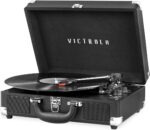 Victrola Vintage 3-Speed Bluetooth Portable Suitcase Record Player with Built-in Speakers | Upgraded Turntable Audio Sound| Includes Extra Stylus | Turquoise, Model Number: VSC-550BT-TQ