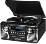 Victrola 50's Retro Bluetooth Record Player & Multimedia Center with Built-in Speakers - 3-Speed Turntable, CD Player, AM/FM Radio | Wireless Music Streaming | Red