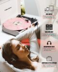 Vinyl Record Player Bluetooth Vintage 3-Speed Portable Suitcase Turntables with Built-in Speakers, Belt-Driven LP Player Support USB Recording AUX-in RCA Line Out Headphone Jack, White