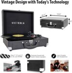 Victrola Vintage 3-Speed Bluetooth Portable Suitcase Record Player with Built-in Speakers | Upgraded Turntable Audio Sound| Includes Extra Stylus | Turquoise, Model Number: VSC-550BT-TQ