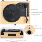 Vinyl Record Player Wireless Turntable with Built-in Speakers and USB Belt-Driven Vintage Phonograph Record Player 3 Speed for Entertainment and Home Decoration