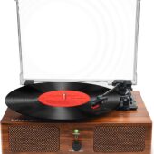 Vinyl Record Player Wireless Turntable with Built-in Speakers and USB Belt-Driven Vintage Phonograph Record Player 3 Speed for Entertainment and Home Decoration