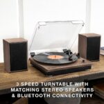 Victrola Nostalgic 6-in-1 Bluetooth Record Player & Multimedia Center with Built-in Speakers - 3-Speed Turntable, CD & Cassette Player, FM Radio | Wireless Music Streaming | Mahogany