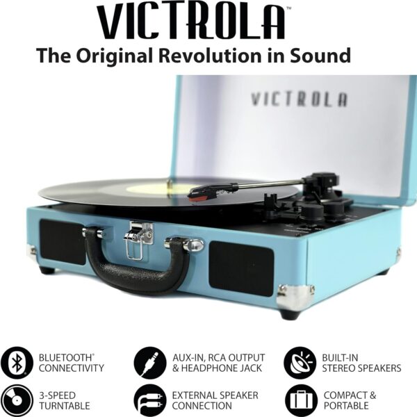 Victrola Nostalgic 6-in-1 Bluetooth Record Player & Multimedia Center with Built-in Speakers - 3-Speed Turntable, CD & Cassette Player, FM Radio | Wireless Music Streaming | Mahogany