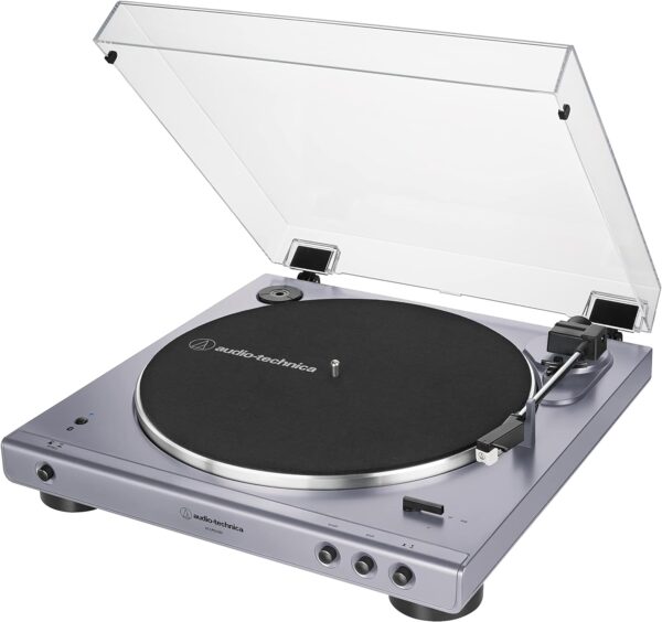 Audio-Technica AT-LP60XBT-BK Fully Automatic Bluetooth Belt-Drive Stereo Turntable, Black, Hi-Fi, 2 Speed, Dust Cover, Anti-Resonance, Die-cast Aluminum Platter