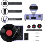 Record Player for Vinyl with Built-in Speakers Bluetooth Output,3 Speed Belt-Driven Phonograph Retro Turntable Player, Portable Vintage Suitcase LP Player USB Recording, Includes 2 Extra Stylus