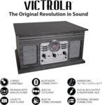 Victrola Nostalgic 6-in-1 Bluetooth Record Player & Multimedia Center with Built-in Speakers - 3-Speed Turntable, CD & Cassette Player, FM Radio | Wireless Music Streaming | Mahogany