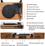 Vinyl Record Player with External Speakers BT 5.3 Wireless Turntable Portable with 3 Speed USB Vintage Wooden Brown Design