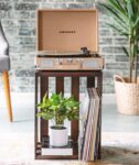 Crosley CR8005F-LT Cruiser Plus Vintage 3-Speed Bluetooth in/Out Suitcase Vinyl Record Player Turntable, Light Tan