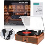 Vinyl Record Player Wireless Turntable with Built-in Speakers and USB Belt-Driven Vintage Phonograph Record Player 3 Speed for Entertainment and Home Decoration