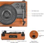 Vinyl Record Player Wireless Turntable with Built-in Speakers and USB Belt-Driven Vintage Phonograph Record Player 3 Speed for Entertainment and Home Decoration