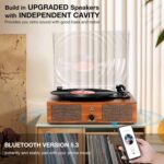 Vinyl Record Player Wireless Turntable with Built-in Speakers and USB Belt-Driven Vintage Phonograph Record Player 3 Speed for Entertainment and Home Decoration